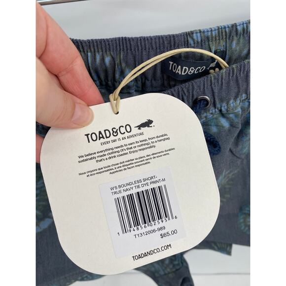 Toad & Co W's Boundless Short True Navy Tie Dye Print Medium - Picture 4 of 10